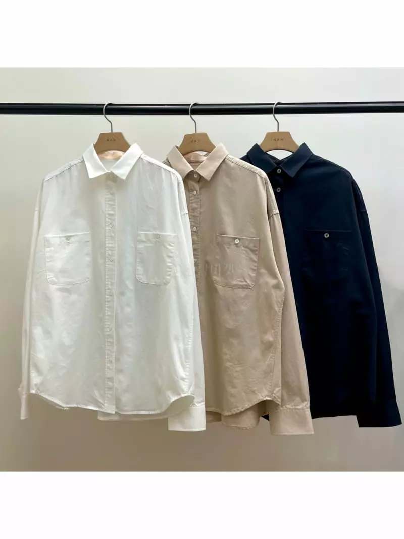 Nan - Korean Women Fashion - #momslook - Pocket Washing Shirt - 4