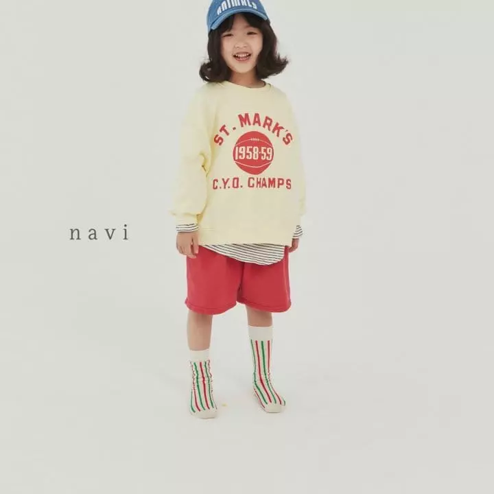 Navi - Korean Children Fashion - #kidsshorts - Basket Sweatshirt - 2
