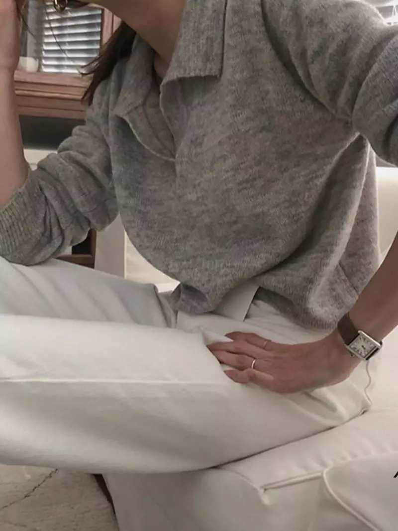Neuf Nine - Korean Women Fashion - #momslook - Kidmo Hair Collar Knit Tee