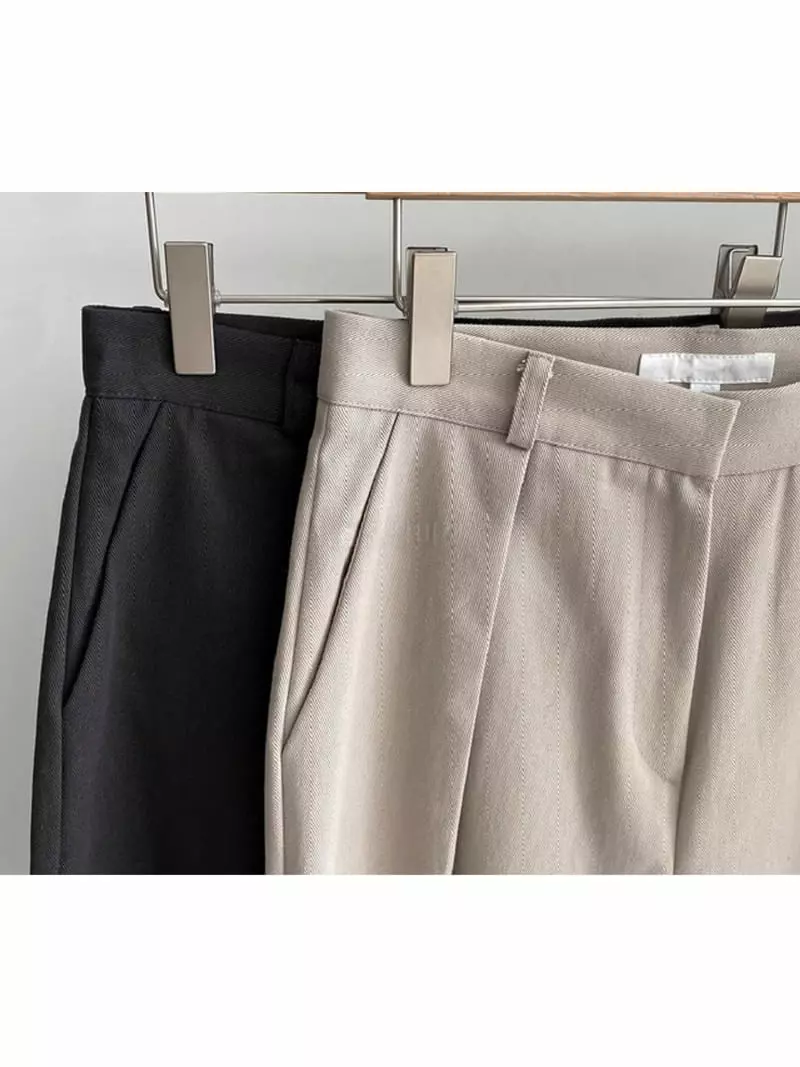 Neuf Nine - Korean Women Fashion - #womensfashion - Twill Pin Tuck pants - 4