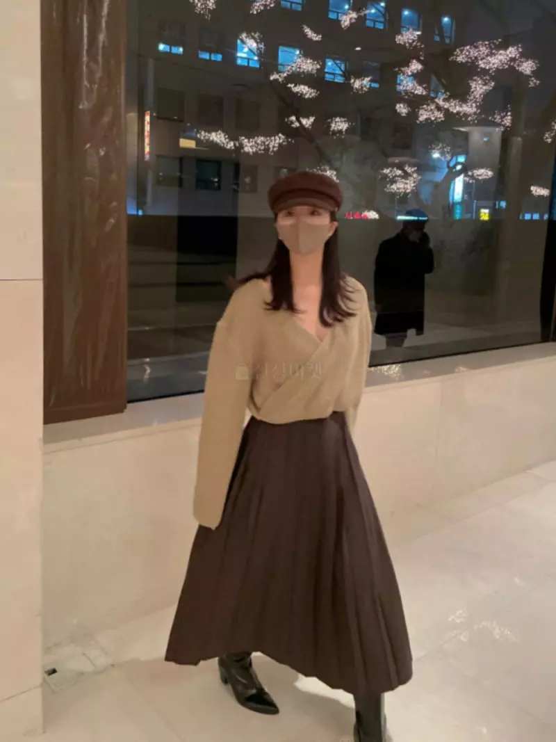 Neuf Nine - Korean Women Fashion - #womensfashion - Wrap Crop Knit Tee - 3