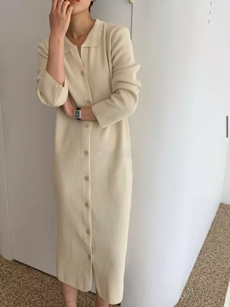 Neuf Nine - Korean Women Fashion - #womensfashion - Buttons Long One-piece - 3