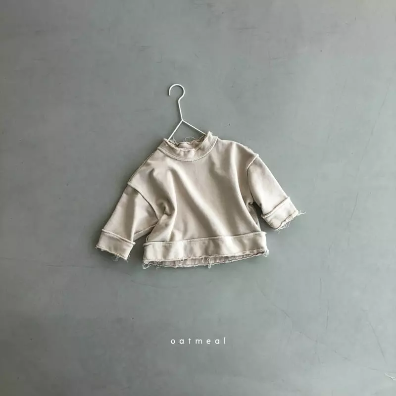 Oatmeal - Korean Children Fashion - #kidzfashiontrend - Hurnt Cutting Sweatshirt - 4