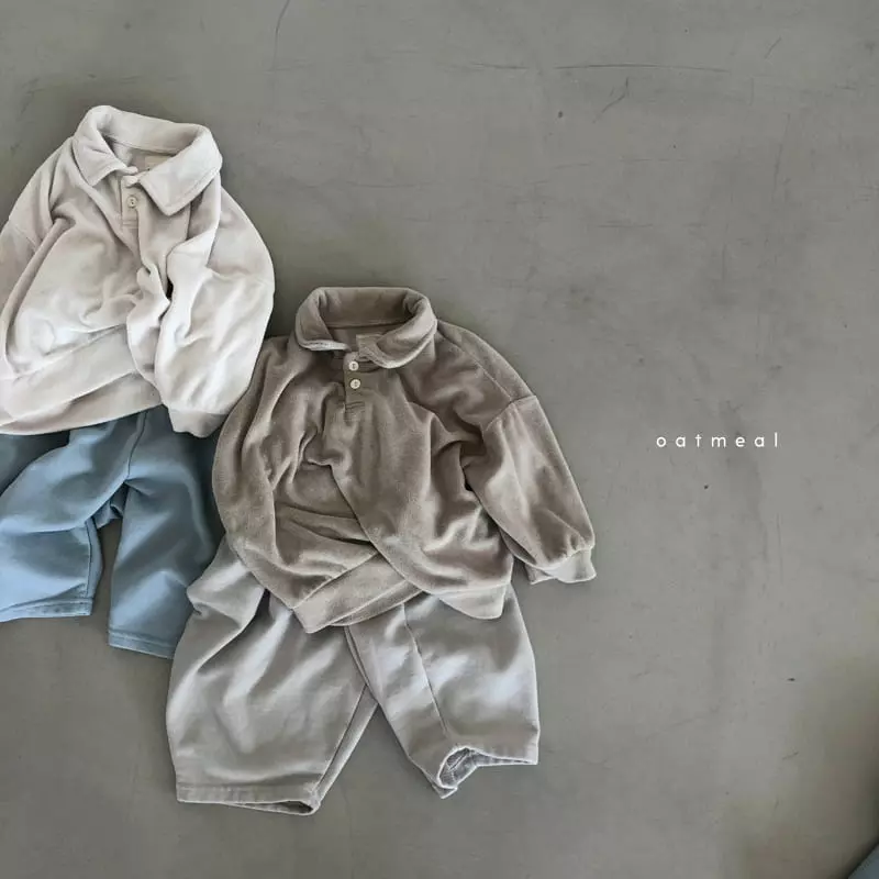 Oatmeal - Korean Children Fashion - #Kfashion4kids - Under B Collar Sweatshirt - 12