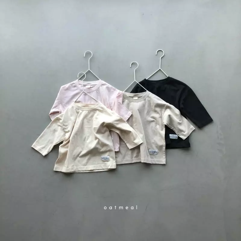 Oatmeal - Korean Children Fashion - #Kfashion4kids - Basic Round Tee - 3