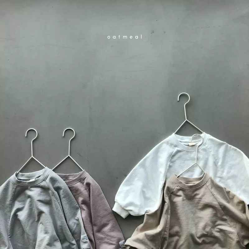 Oatmeal - Korean Children Fashion - #Kfashion4kids - Basic Raglan Sweatshirt - 2