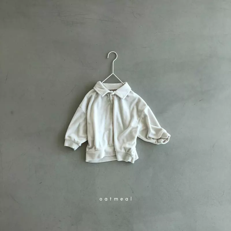 Oatmeal - Korean Children Fashion - #stylishchildhood - Under B Collar Sweatshirt - 4