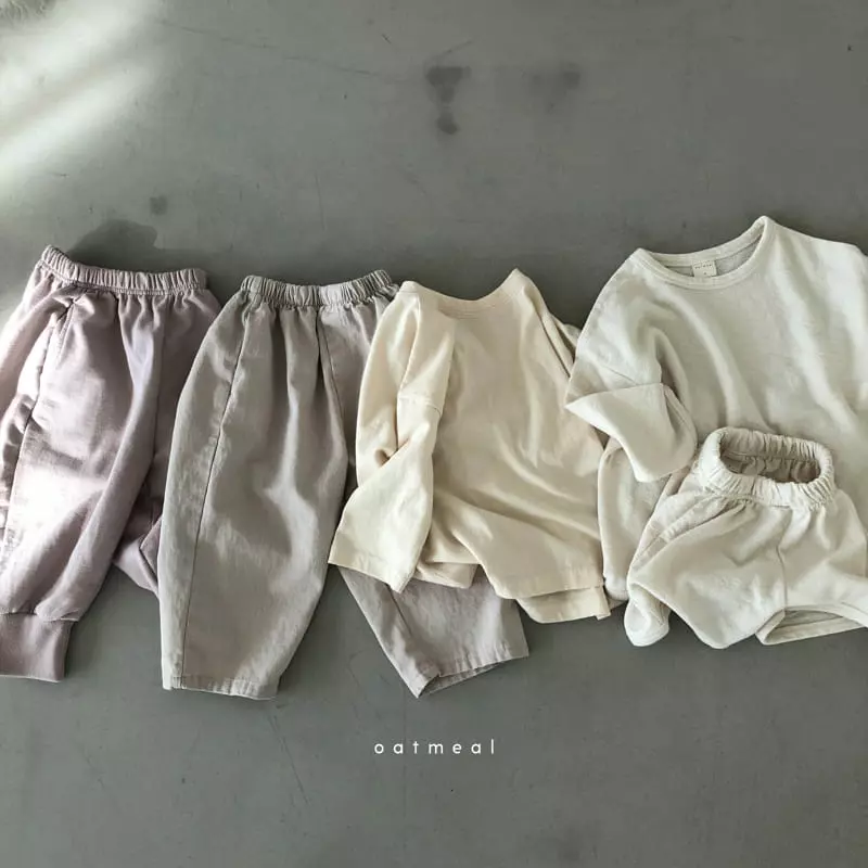 Oatmeal - Korean Children Fashion - #childofig - Basic Bum Buck Top Bottom Set - 11