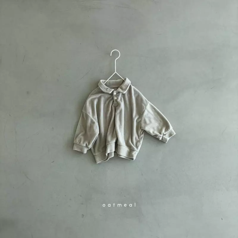 Oatmeal - Korean Children Fashion - #childrensboutique - Under B Collar Sweatshirt - 5