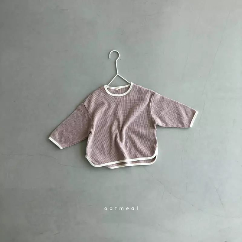 Oatmeal - Korean Children Fashion - #childofig - Ana Waffle Round Tee - 4