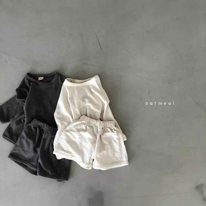 Oatmeal - Korean Children Fashion - #childrensboutique - Basic Bum Buck Top Bottom Set - 12