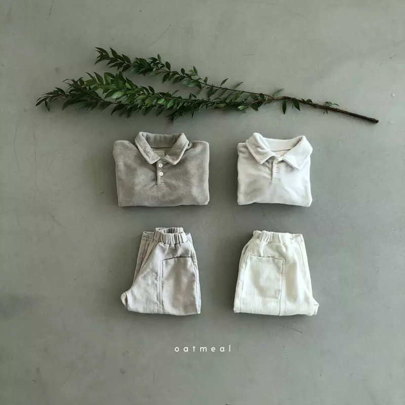 Oatmeal - Korean Children Fashion - #designkidswear - Under B Collar Sweatshirt - 6