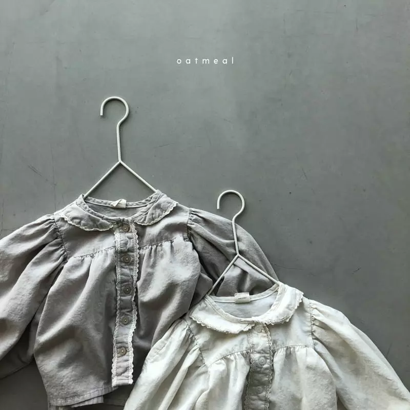 Oatmeal - Korean Children Fashion - #designkidswear - Vins Lace Blouse - 2