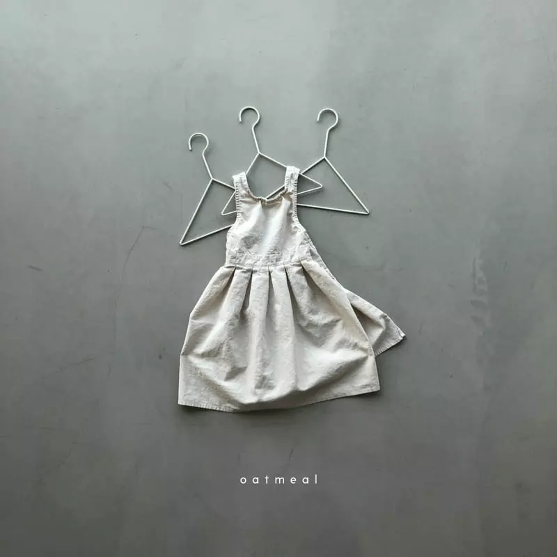 Oatmeal - Korean Children Fashion - #designkidswear - Love Apron One-piece - 3