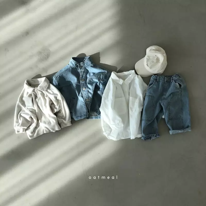 Oatmeal - Korean Children Fashion - #discoveringself - Under B Collar Sweatshirt - 7
