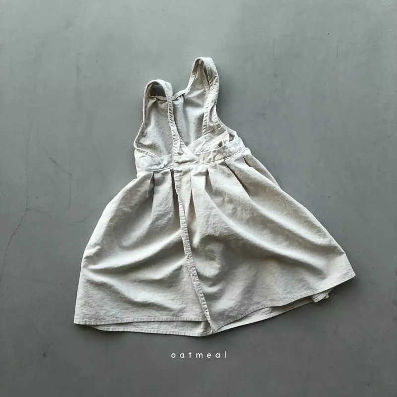 Oatmeal - Korean Children Fashion - #designkidswear - Love Apron One-piece - 4