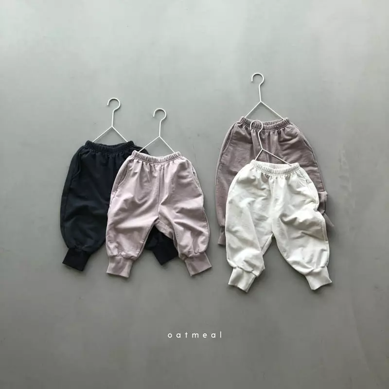 Oatmeal - Korean Children Fashion - #kidsshorts - Basic Sweat Pants - 3