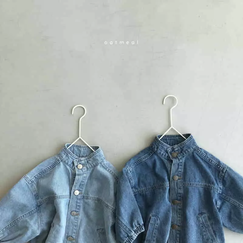 Oatmeal - Korean Children Fashion - #kidsshorts - No Bawl Denim Jacket - 2