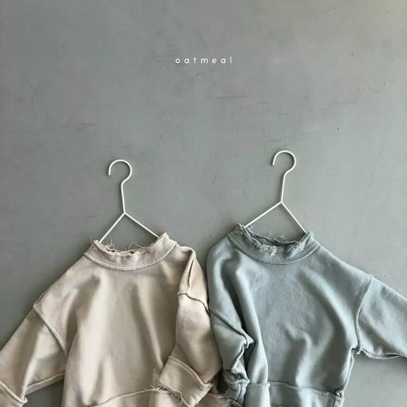 Oatmeal - Korean Children Fashion - #kidsstore - Hurnt Cutting Sweatshirt - 2