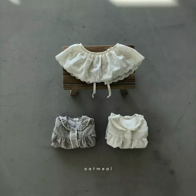 Oatmeal - Korean Children Fashion - #kidsstore - Vins Lace Blouse - 6