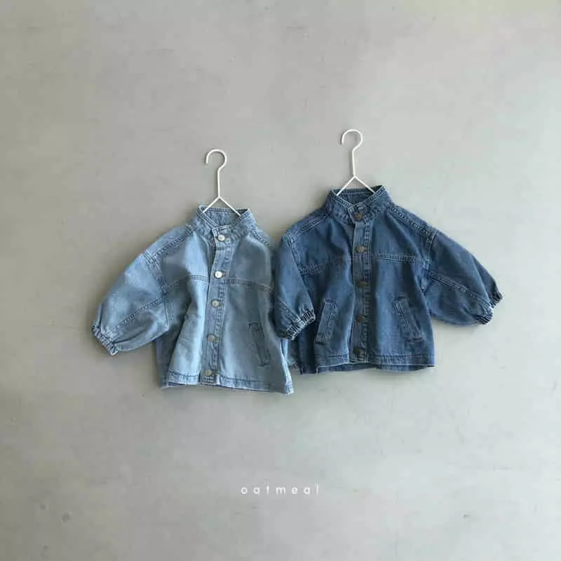 Oatmeal - Korean Children Fashion - #kidsstore - No Bawl Denim Jacket - 3