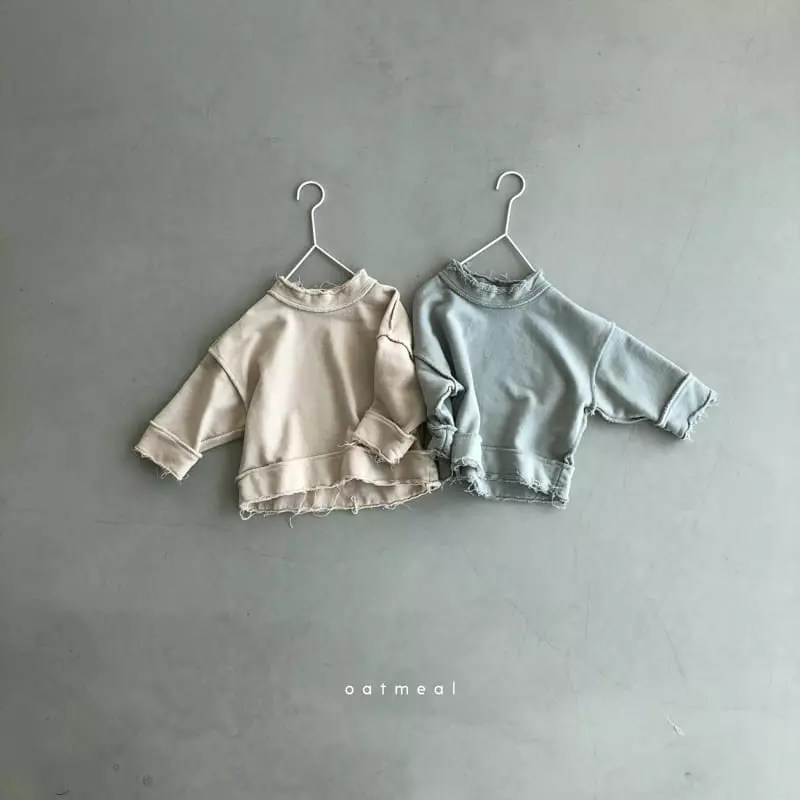 Oatmeal - Korean Children Fashion - #kidzfashiontrend - Hurnt Cutting Sweatshirt - 3