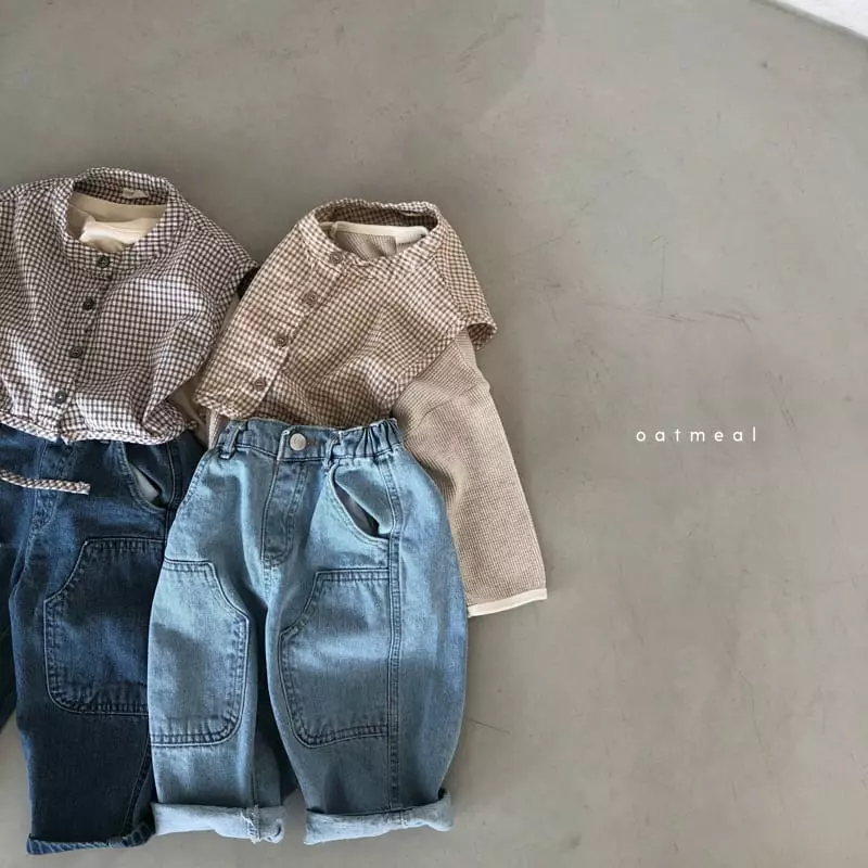 Oatmeal - Korean Children Fashion - #kidzfashiontrend - Ana Waffle Round Tee - 10
