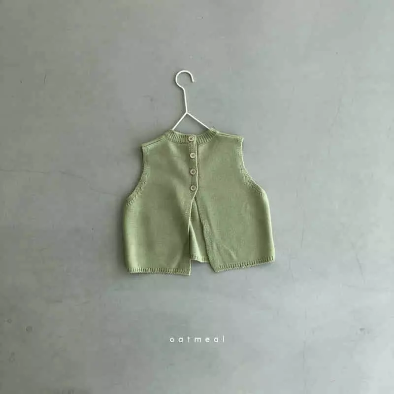 Oatmeal - Korean Children Fashion - #kidzfashiontrend - Round Vest - 5