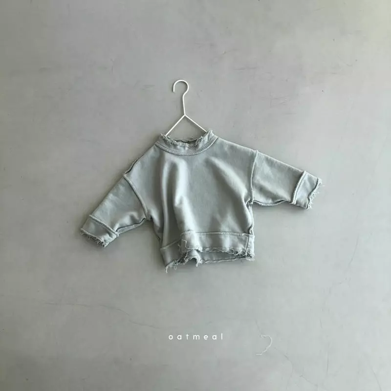 Oatmeal - Korean Children Fashion - #littlefashionista - Hurnt Cutting Sweatshirt - 5
