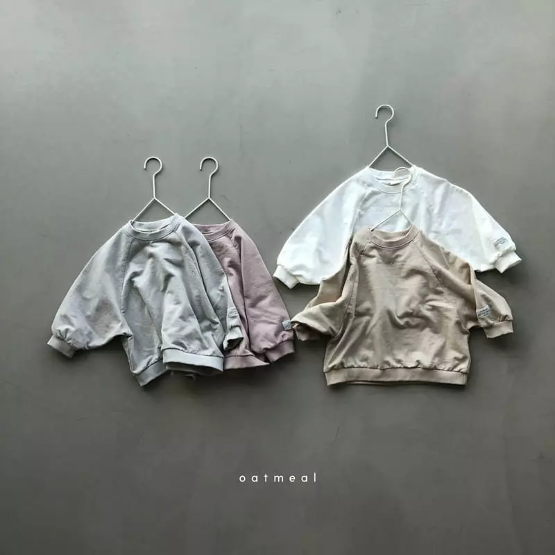Oatmeal - Korean Children Fashion - #littlefashionista - Basic Raglan Sweatshirt - 3