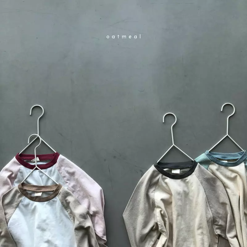 Oatmeal - Korean Children Fashion - #littlefashionista - Basic Raglan Tee - 2