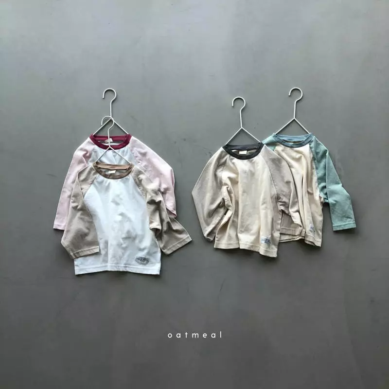 Oatmeal - Korean Children Fashion - #magicofchildhood - Basic Raglan Tee - 3