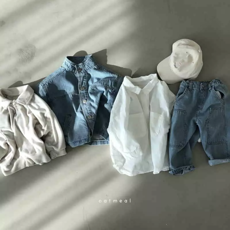 Oatmeal - Korean Children Fashion - #minifashionista - No Bawl Denim Jacket - 8