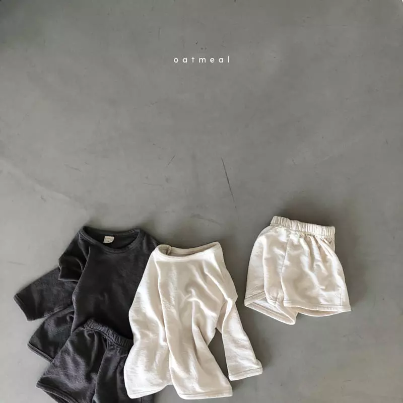 Oatmeal - Korean Children Fashion - #prettylittlegirls - Basic Bum Buck Top Bottom Set - 9