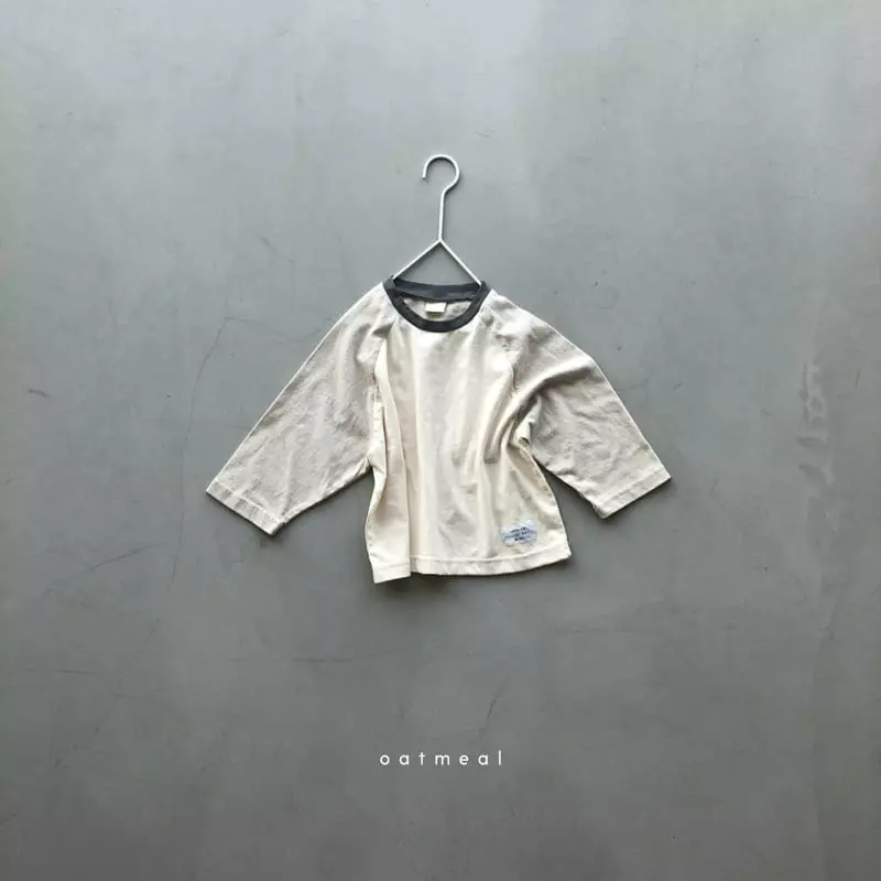 Oatmeal - Korean Children Fashion - #prettylittlegirls - Basic Raglan Tee - 5