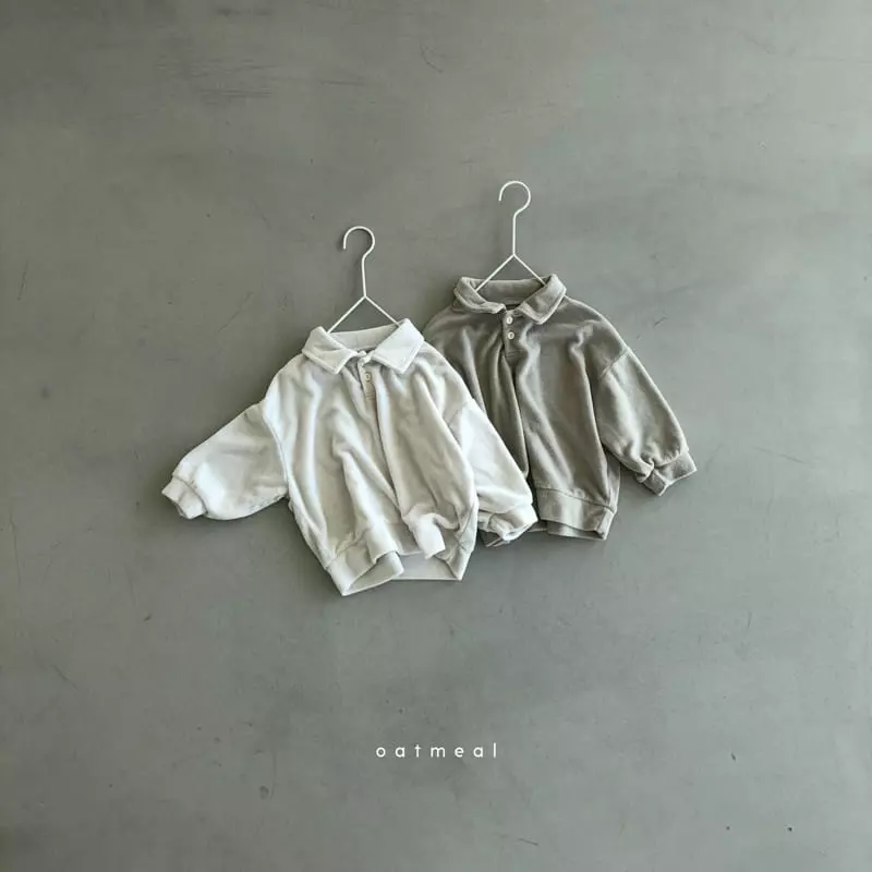 Oatmeal - Korean Children Fashion - #stylishchildhood - Under B Collar Sweatshirt - 3