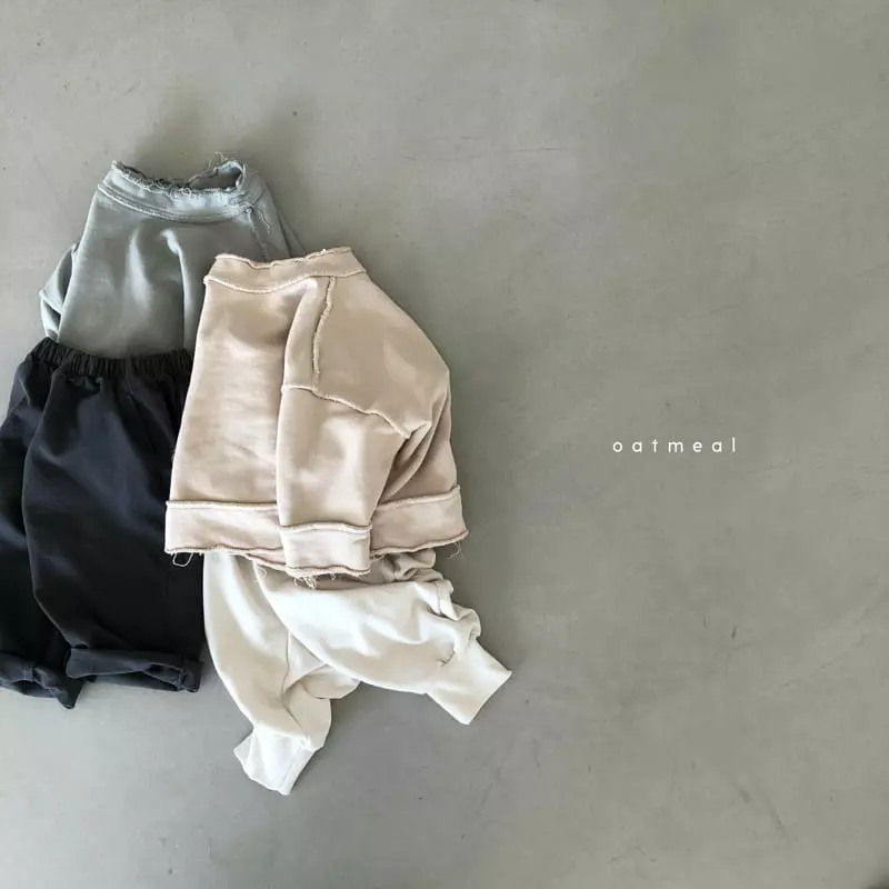 Oatmeal - Korean Children Fashion - #todddlerfashion - Hurnt Cutting Sweatshirt - 9