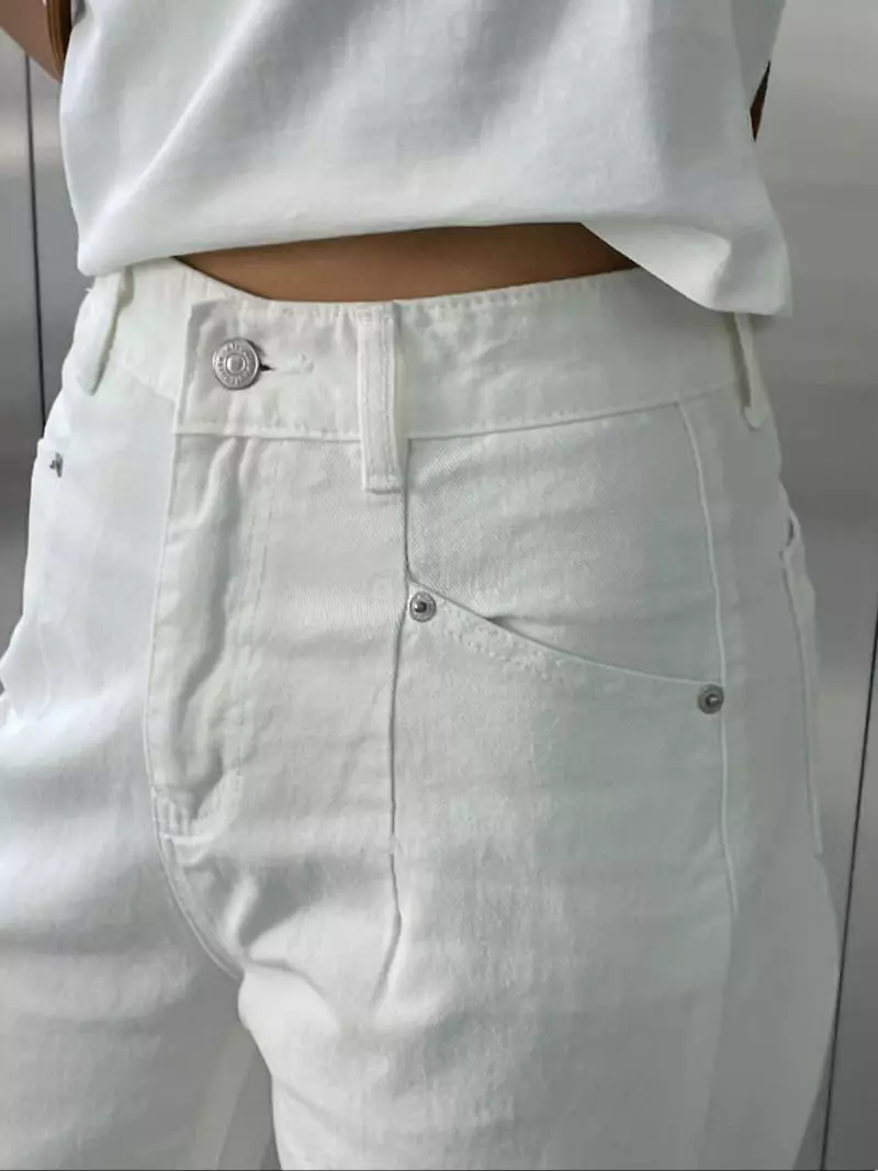 Of Course - Korean Women Fashion - #momslook - Rivet White Pants - 2