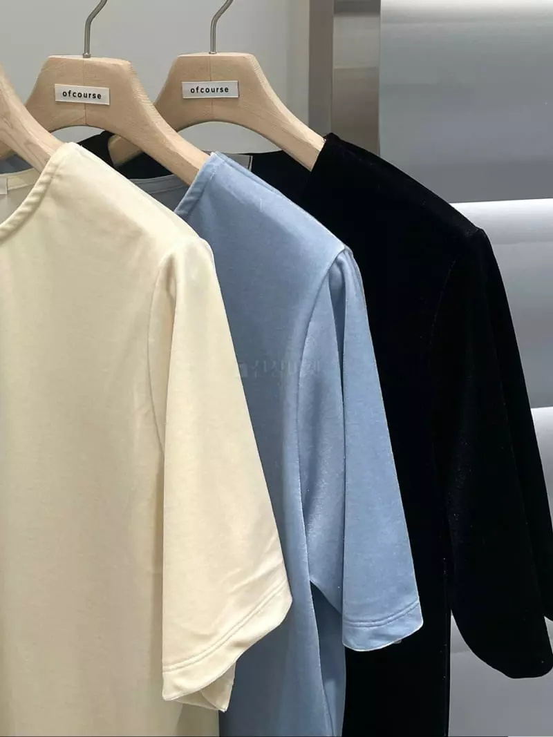 Of Course - Korean Women Fashion - #restrostyle - Spring Velvet Tee - 4