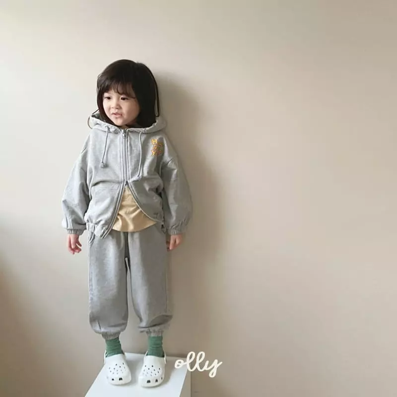 Ollymarket - Korean Children Fashion - #kidzfashiontrend - How Are You Zip-up Bottom Set - 4