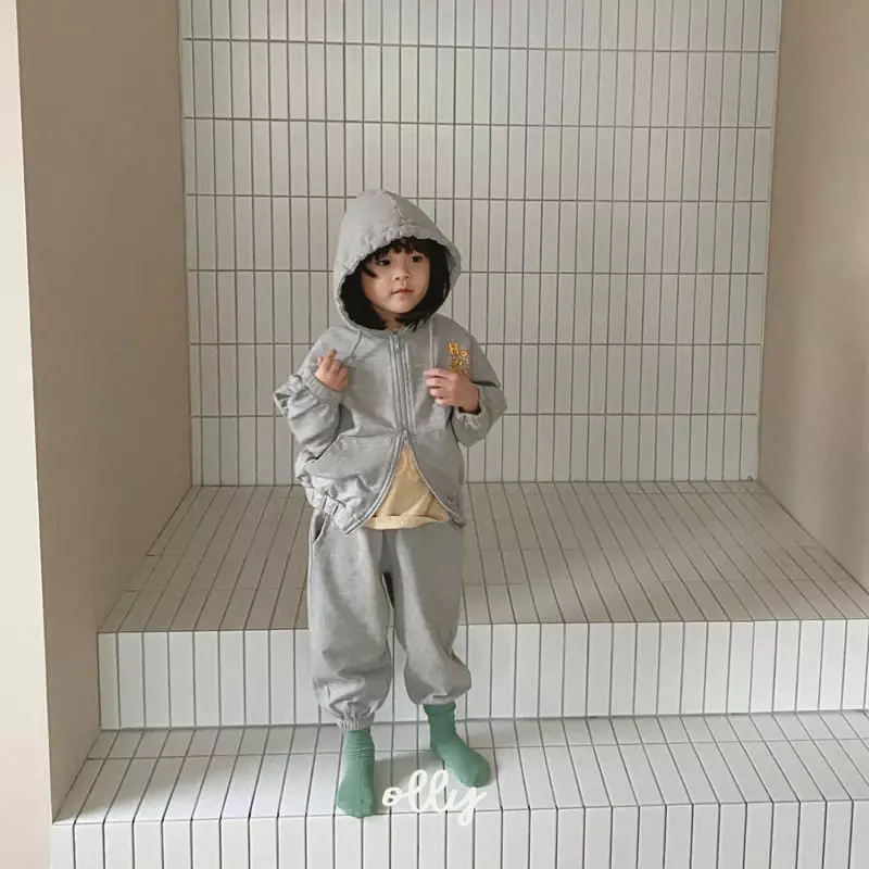 Ollymarket - Korean Children Fashion - #kidsstore - How Are You Zip-up Bottom Set - 2