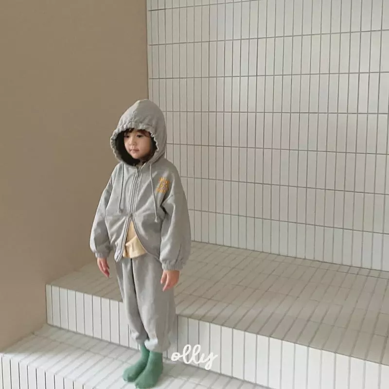 Ollymarket - Korean Children Fashion - #kidzfashiontrend - How Are You Zip-up Bottom Set - 3