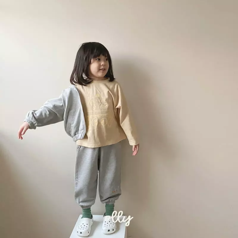 Ollymarket - Korean Children Fashion - #stylishchildhood - How Are You Zip-up Bottom Set - 11