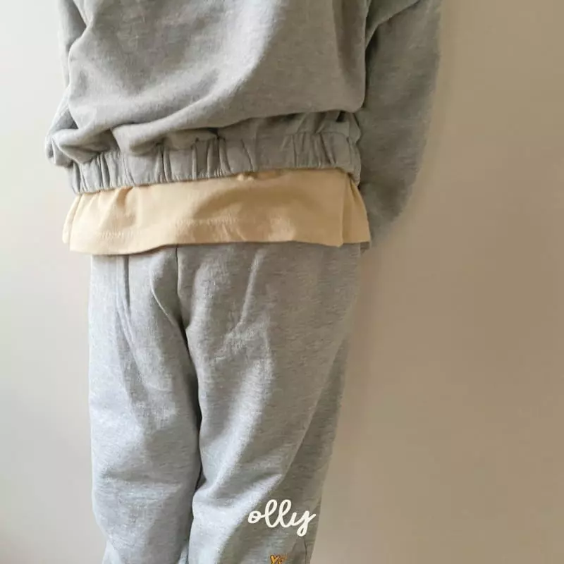 Ollymarket - Korean Children Fashion - #toddlerclothing - How Are You Zip-up Bottom Set - 10