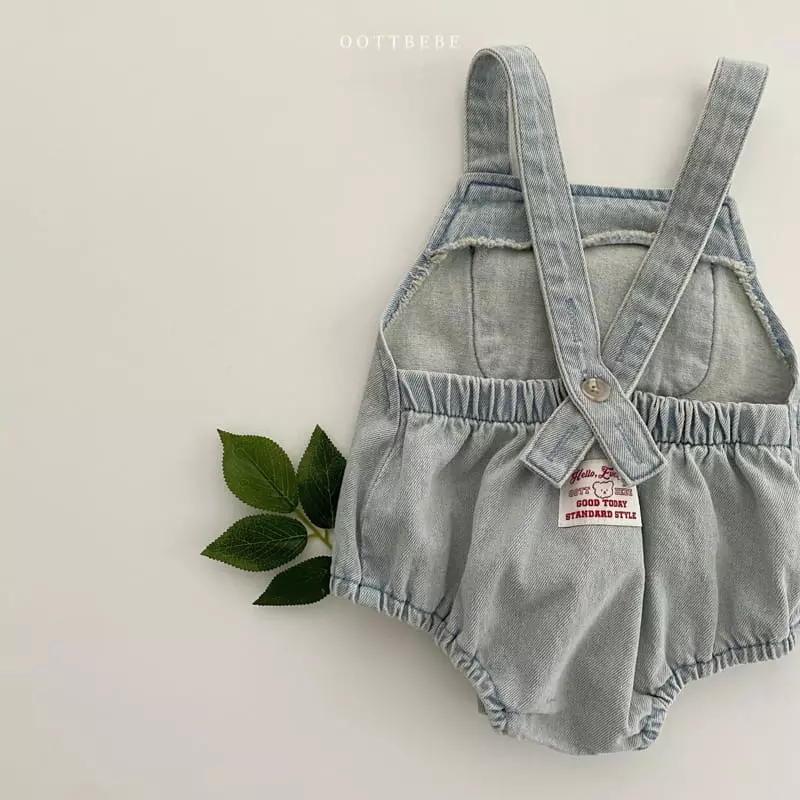 Oott Bebe - Korean Baby Fashion - #babyclothing - Amor Denim Bodysuit - 9
