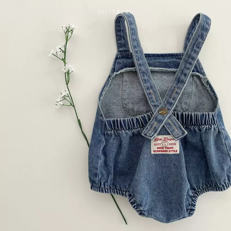 Oott Bebe - Korean Baby Fashion - #babyfashion - Amor Denim Bodysuit - 10