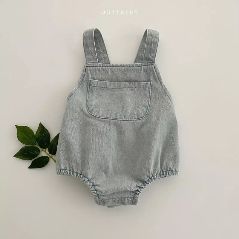 Oott Bebe - Korean Baby Fashion - #babyoutfit - Amor Denim Bodysuit