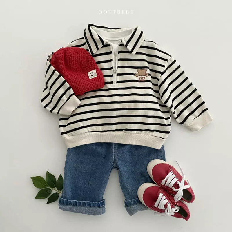 Oott Bebe - Korean Children Fashion - #childofig - Popo Half Zip-up Sweatshirt - 5
