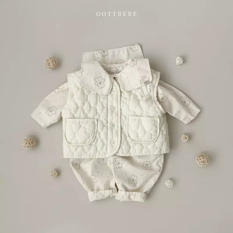Oott Bebe - Korean Children Fashion - #childofig - Jelly Quilting Jumper Vest with Mom - 11