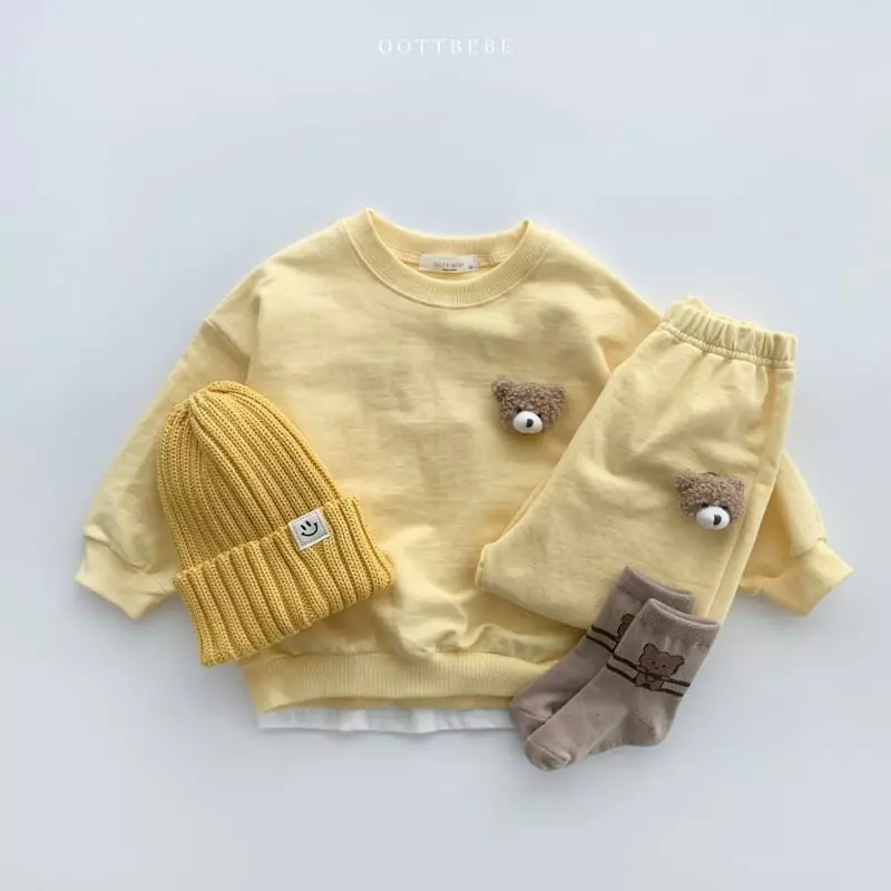 Oott Bebe - Korean Children Fashion - #childofig - Doll Bear Top Bottom Set - 2